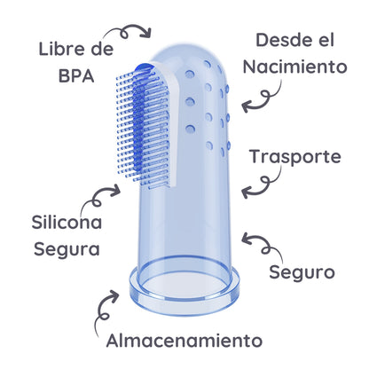 Babyono Cepillo dedal de silicona con estuche