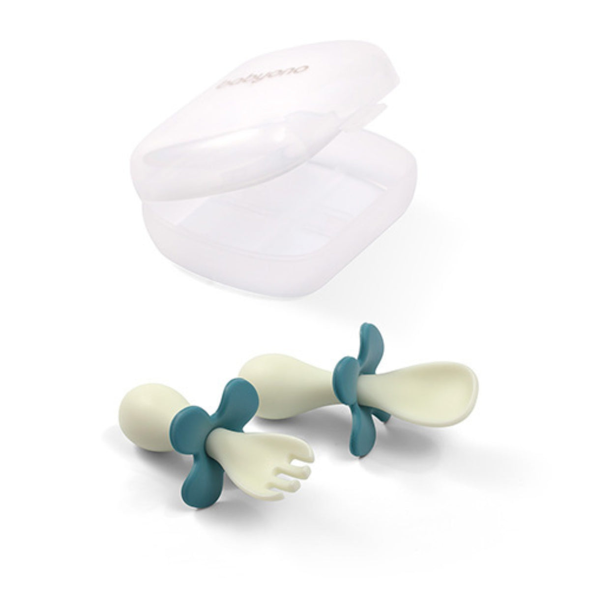 Babyono Set de cubiertos ergonomicos para bebé con estuche