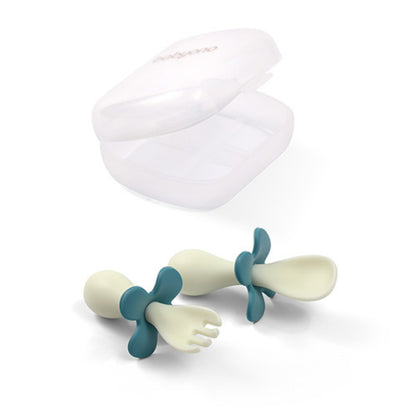 Babyono Set de cubiertos ergonomicos para bebé con estuche