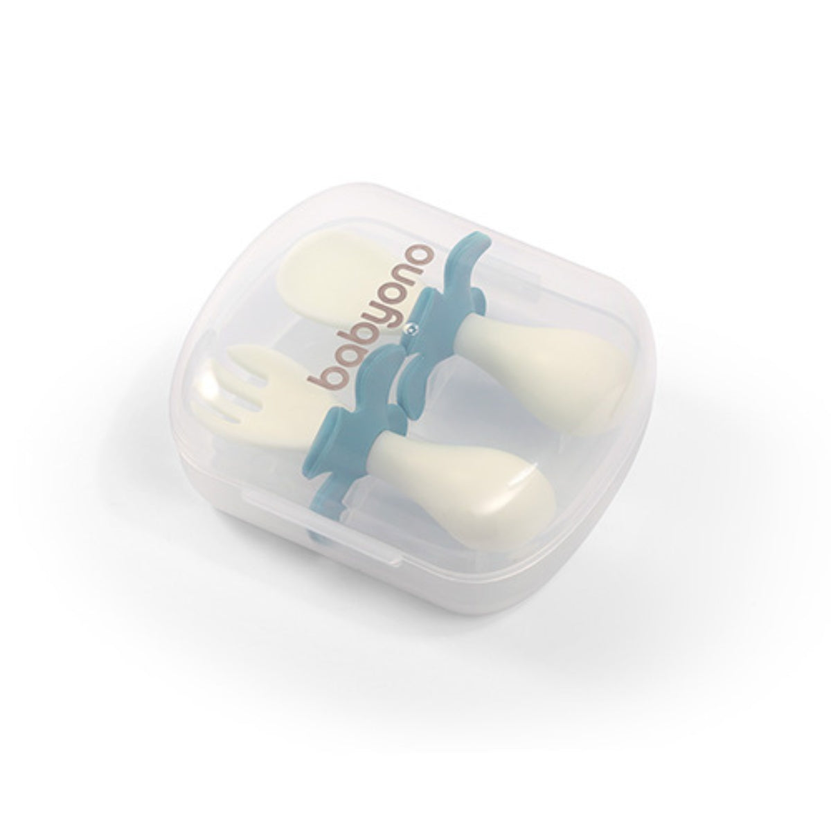 Babyono Set de cubiertos ergonomicos para bebé con estuche