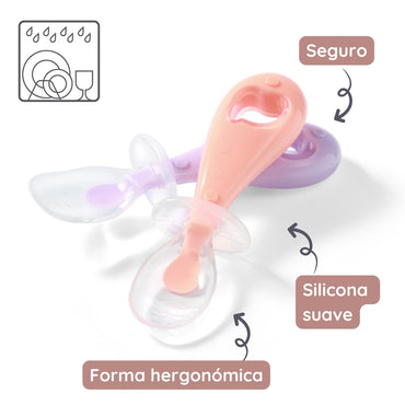 Babyono Set 2 cucharas de silicona de seguridad