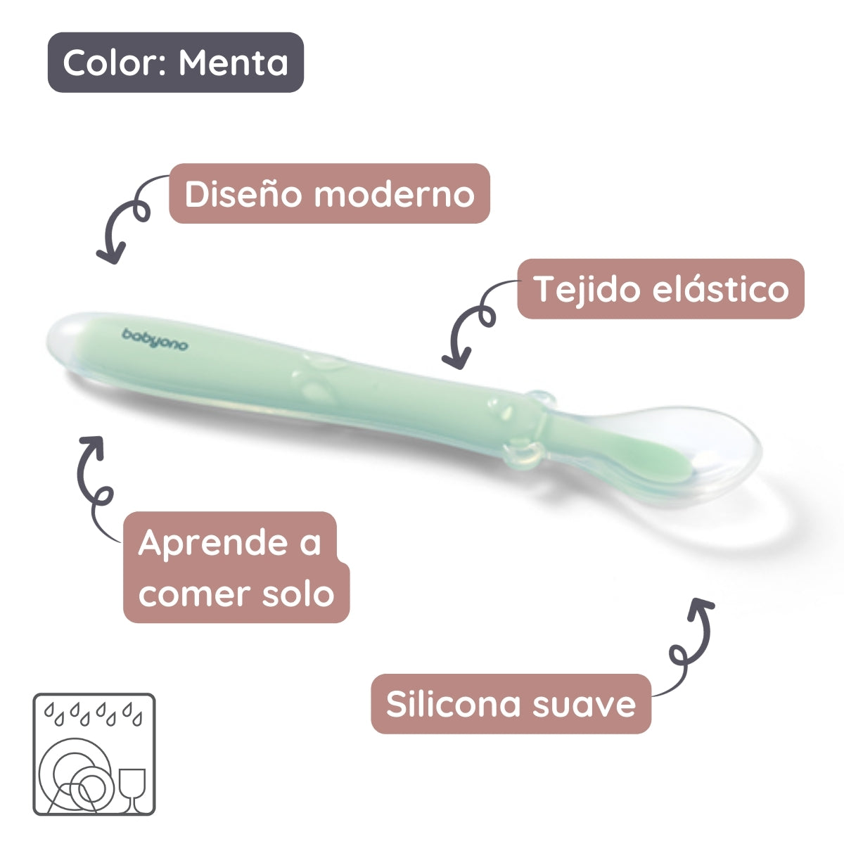 Babyono Cuchara de Silicona Flexible para bebés