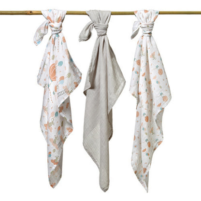 Babyono Pack 3 muselinas Natural bambú organico 70x70 cm