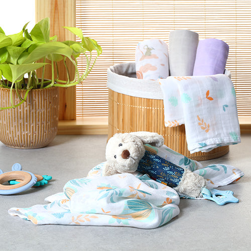 Babyono Pack 3 muselinas Natural bambú organico 70x70 cm