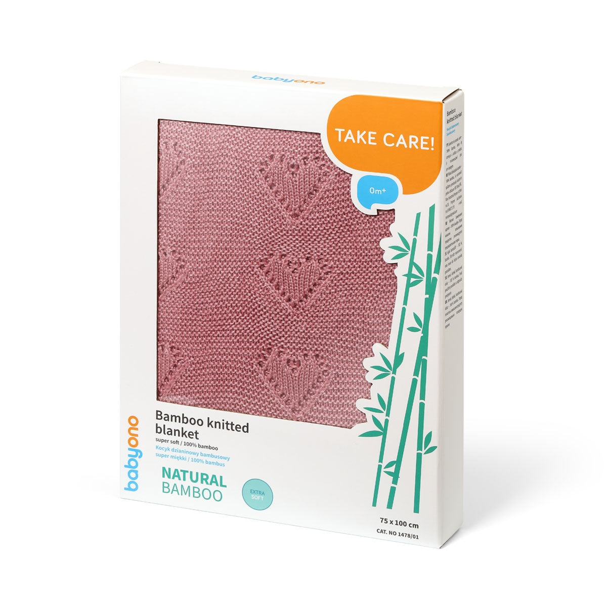 Babyono Manta natural para bebé corazones 100% Bambú