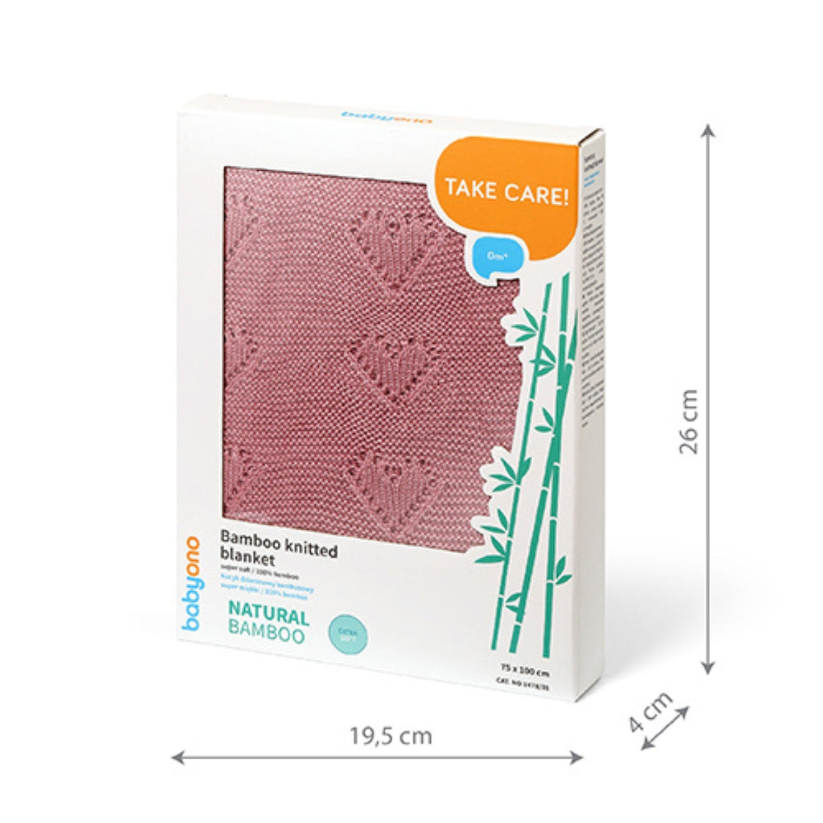 Babyono Manta natural para bebé corazones 100% Bambú