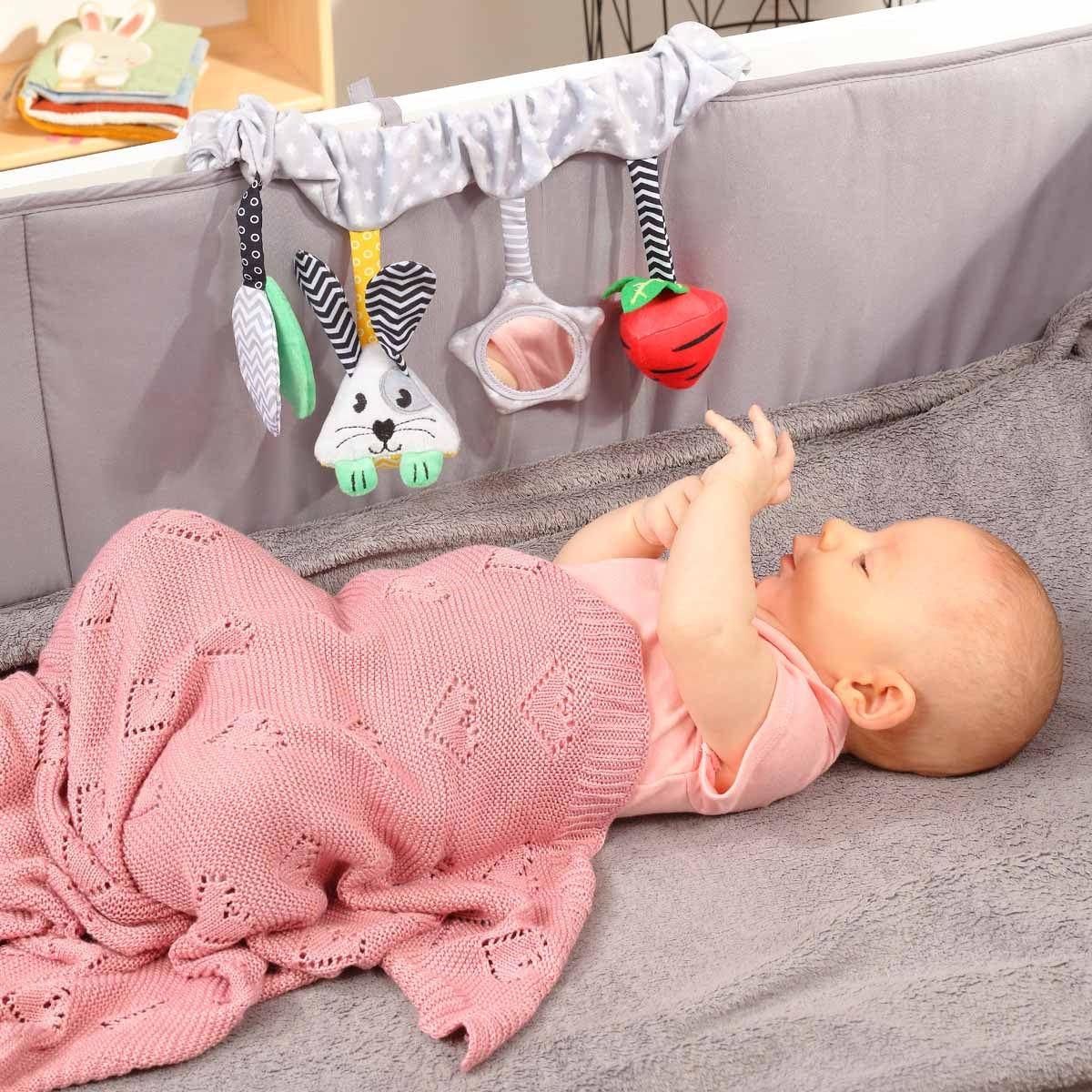 Babyono Manta natural para bebé corazones 100% Bambú