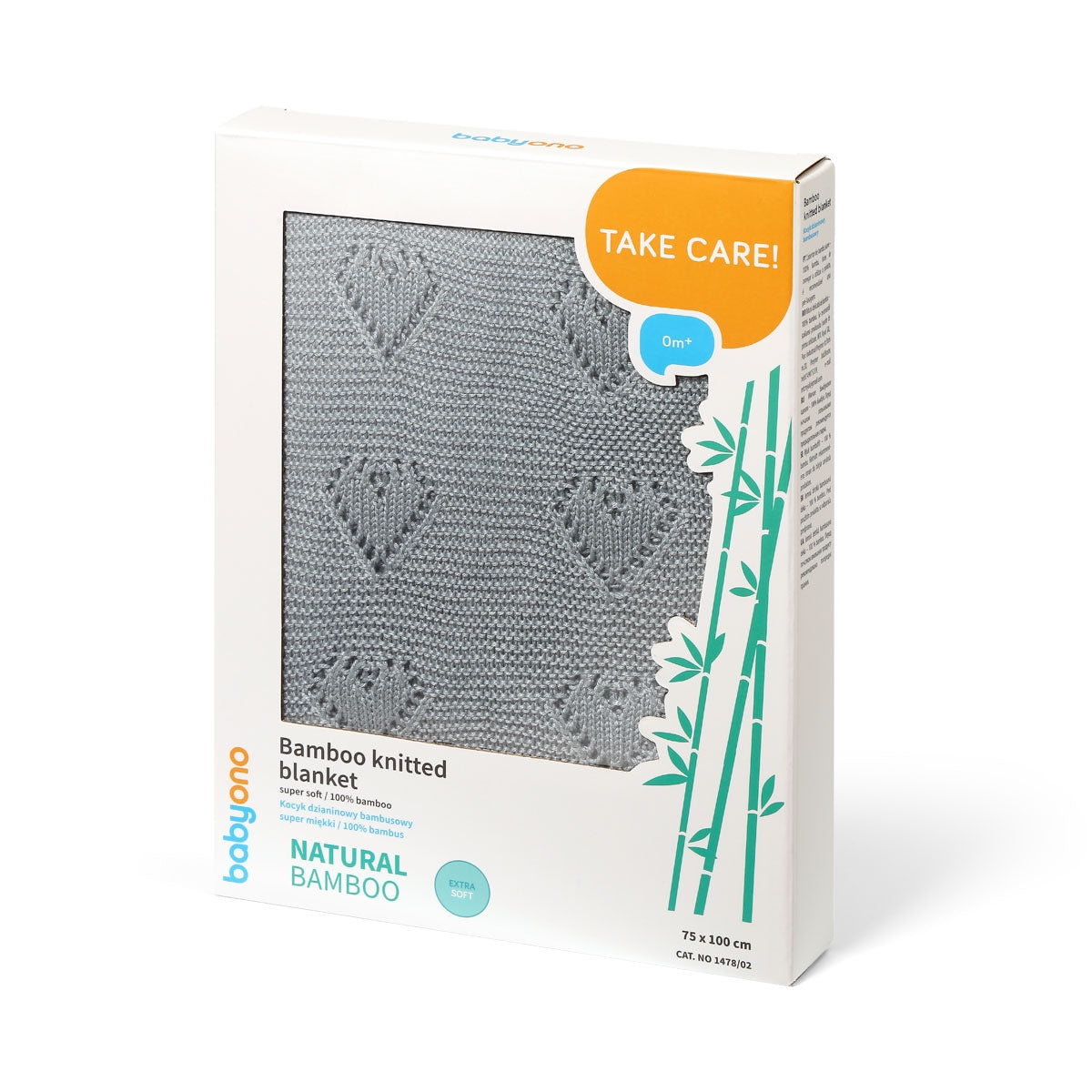 Babyono Manta natural para bebé corazones 100% Bambú