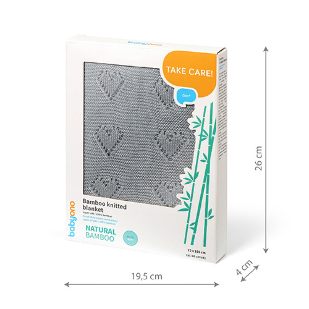 Babyono Manta natural para bebé corazones 100% Bambú
