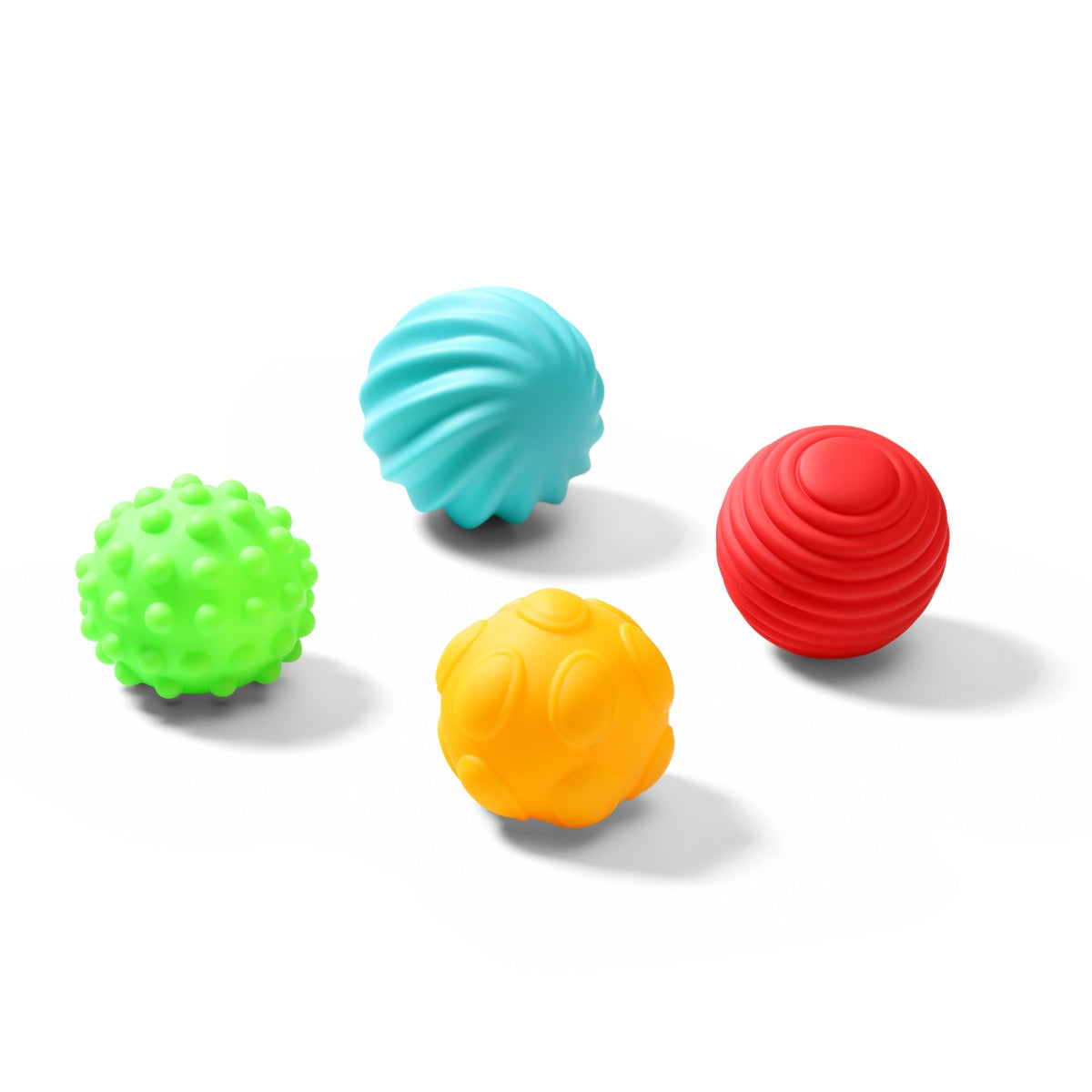Babyono Pelotas sensoriales formas y texturas pack 4 unidades