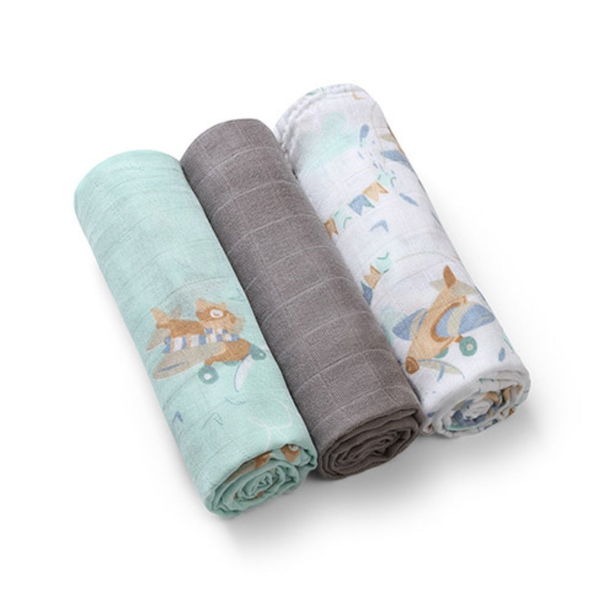 Babyono Pack 3 muselinas Natural bambú organico 70x70 cm