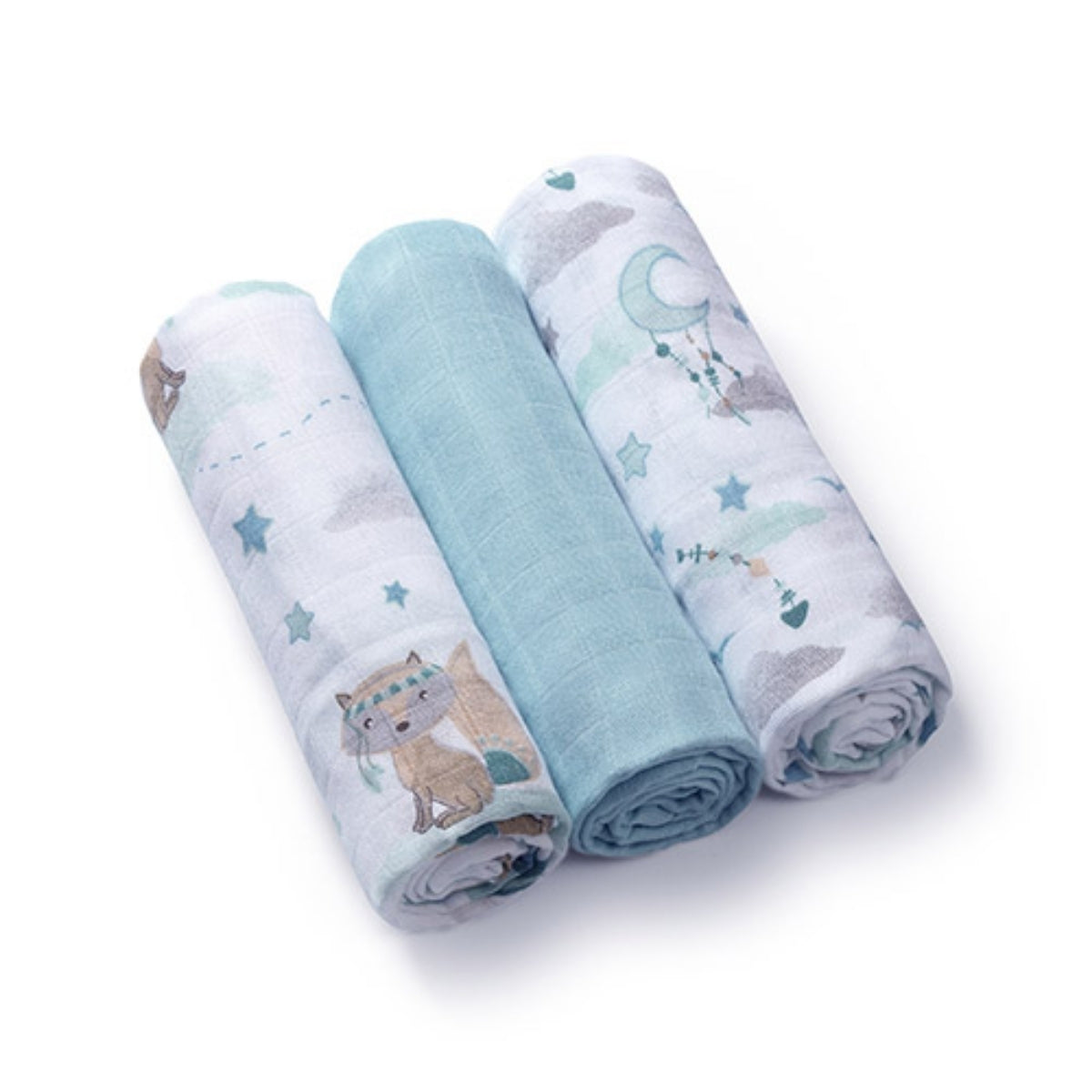 Babyono Pack 3 muselinas Natural bambú organico 70x70 cm