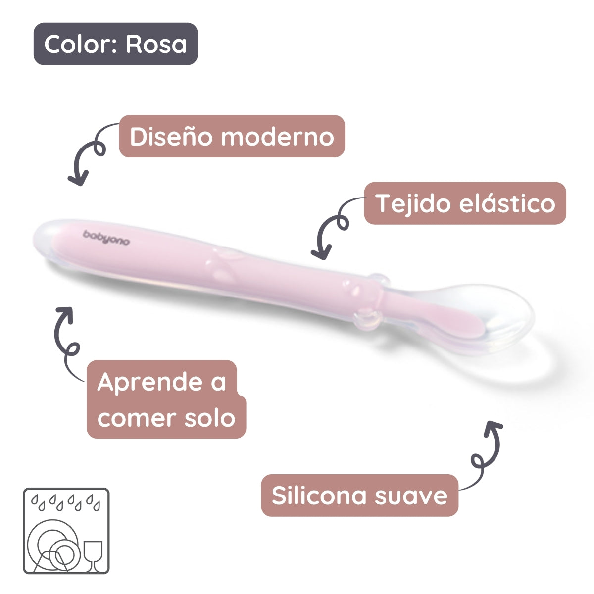 Babyono Cuchara de Silicona Flexible para bebés