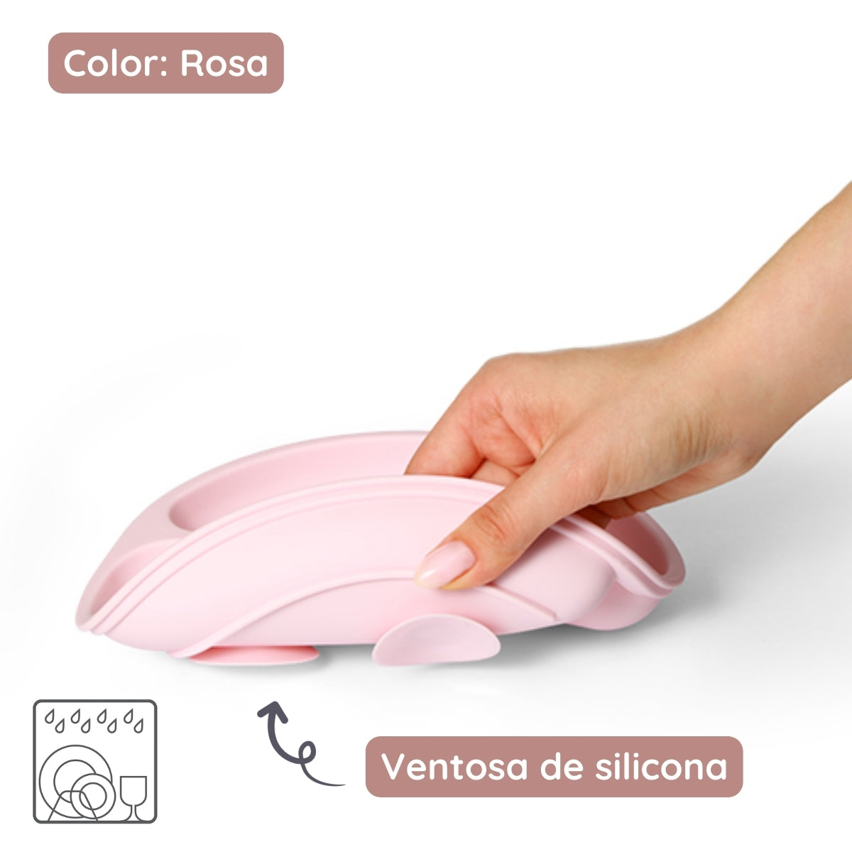 Babyono Plato de silicona con compartimentos y ventosa