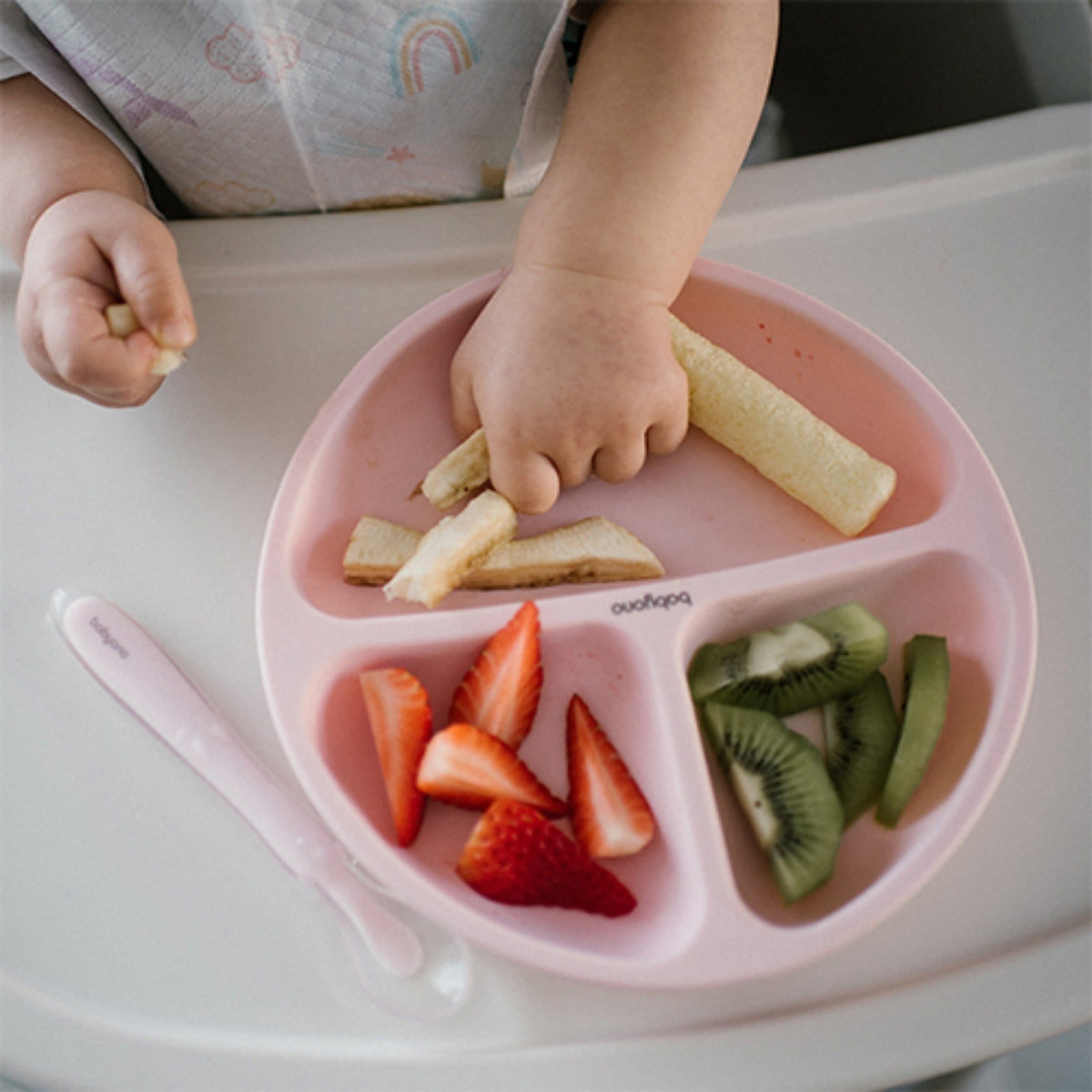 Babyono Plato de silicona con compartimentos y ventosa