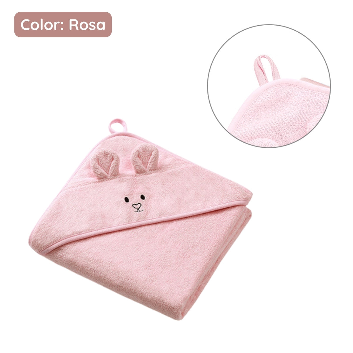 Babyono Capa de baño Bamboo XL para bebés conejito