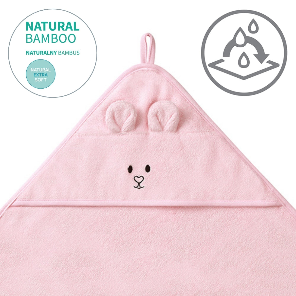 Babyono Capa de baño Bamboo XL para bebés conejito