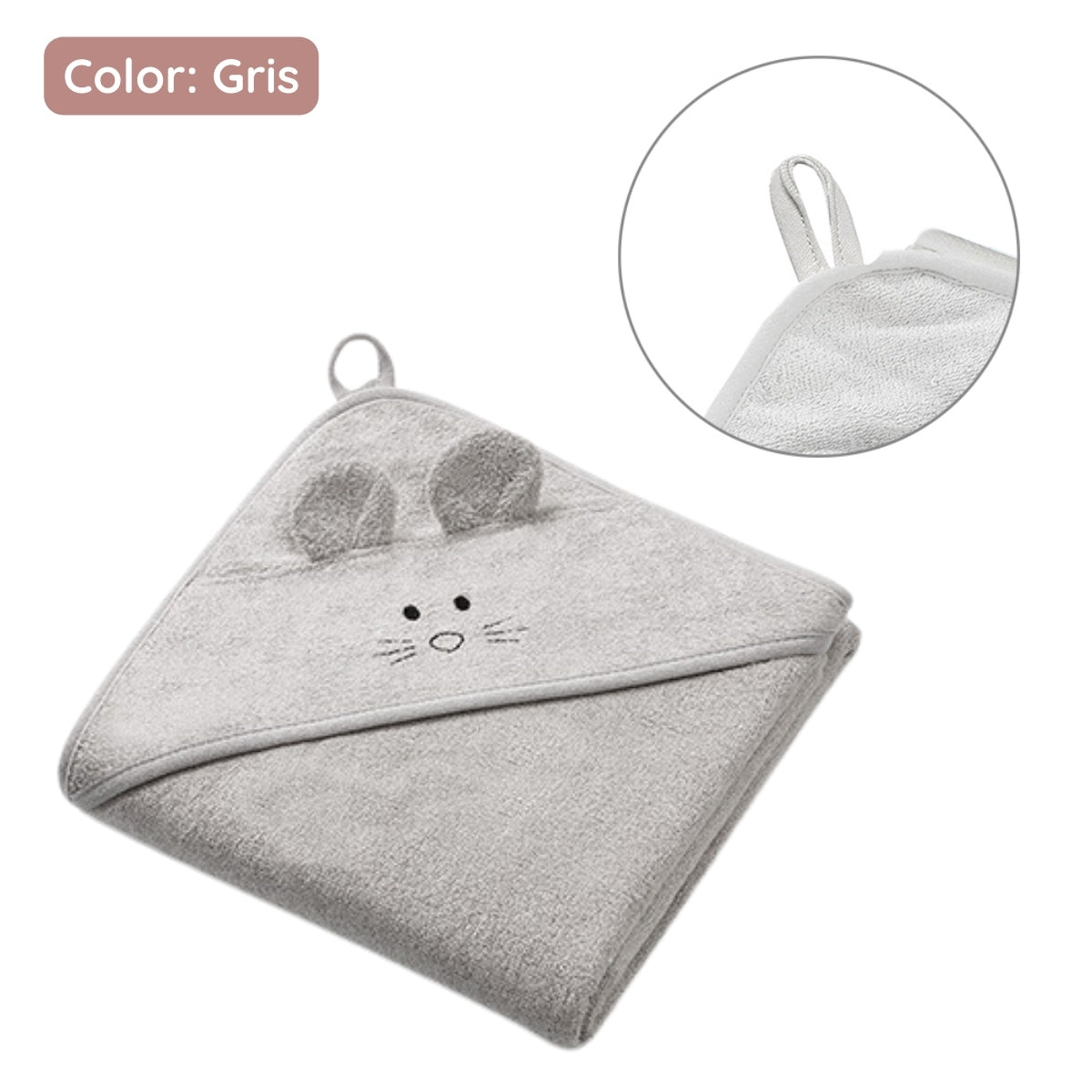 Babyono Capa de baño Bamboo XL para bebés conejito