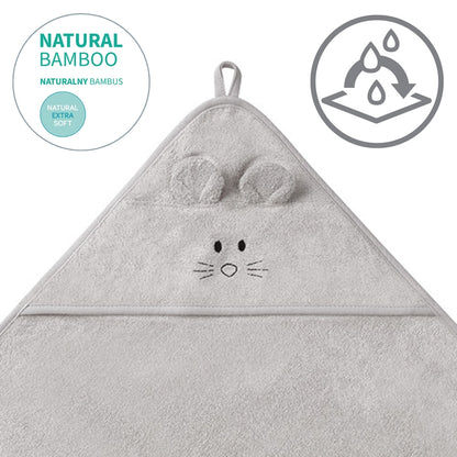 Babyono Capa de baño Bamboo XL para bebés conejito