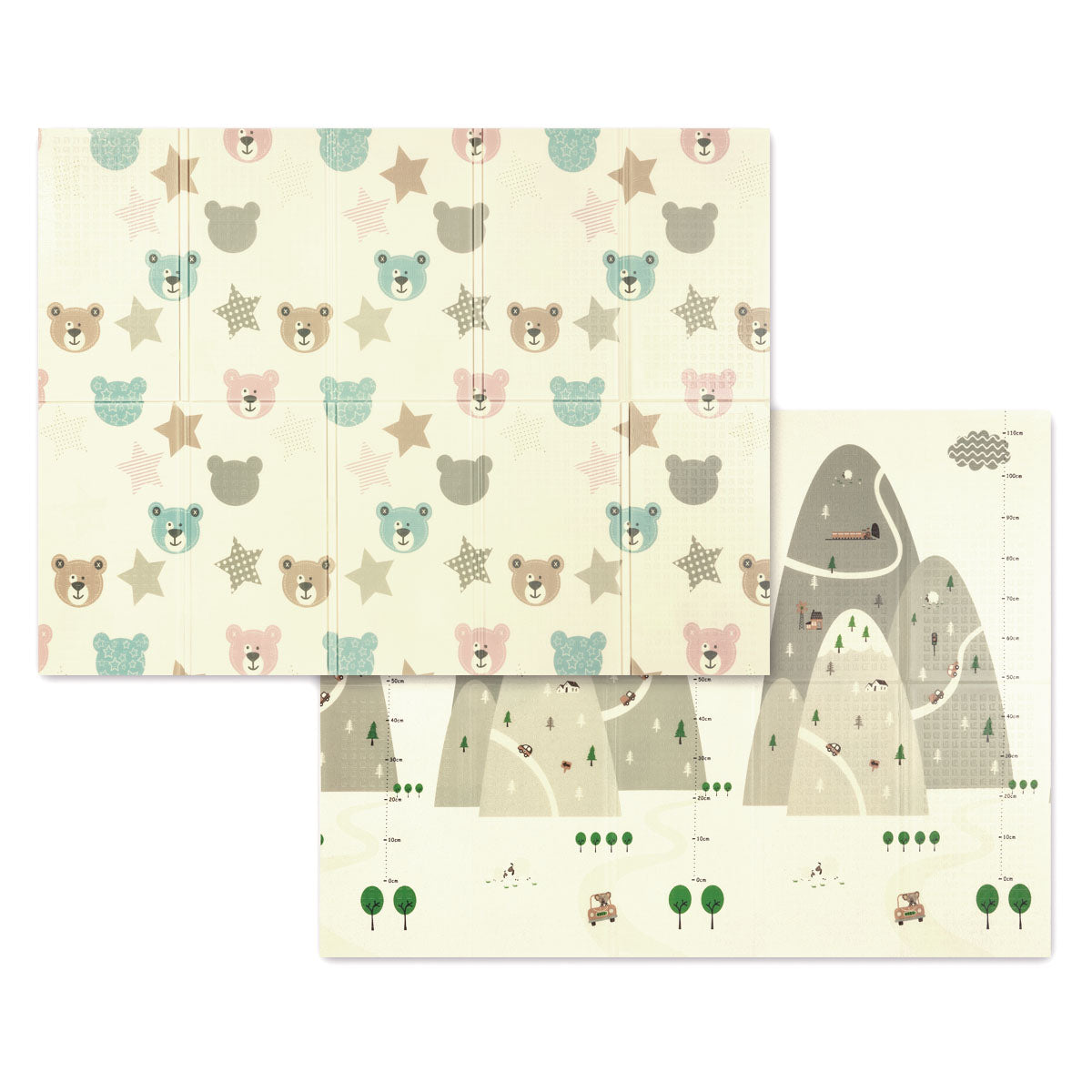Babyono Alfombra de juegos infantil plegable 150x200 cm reversible