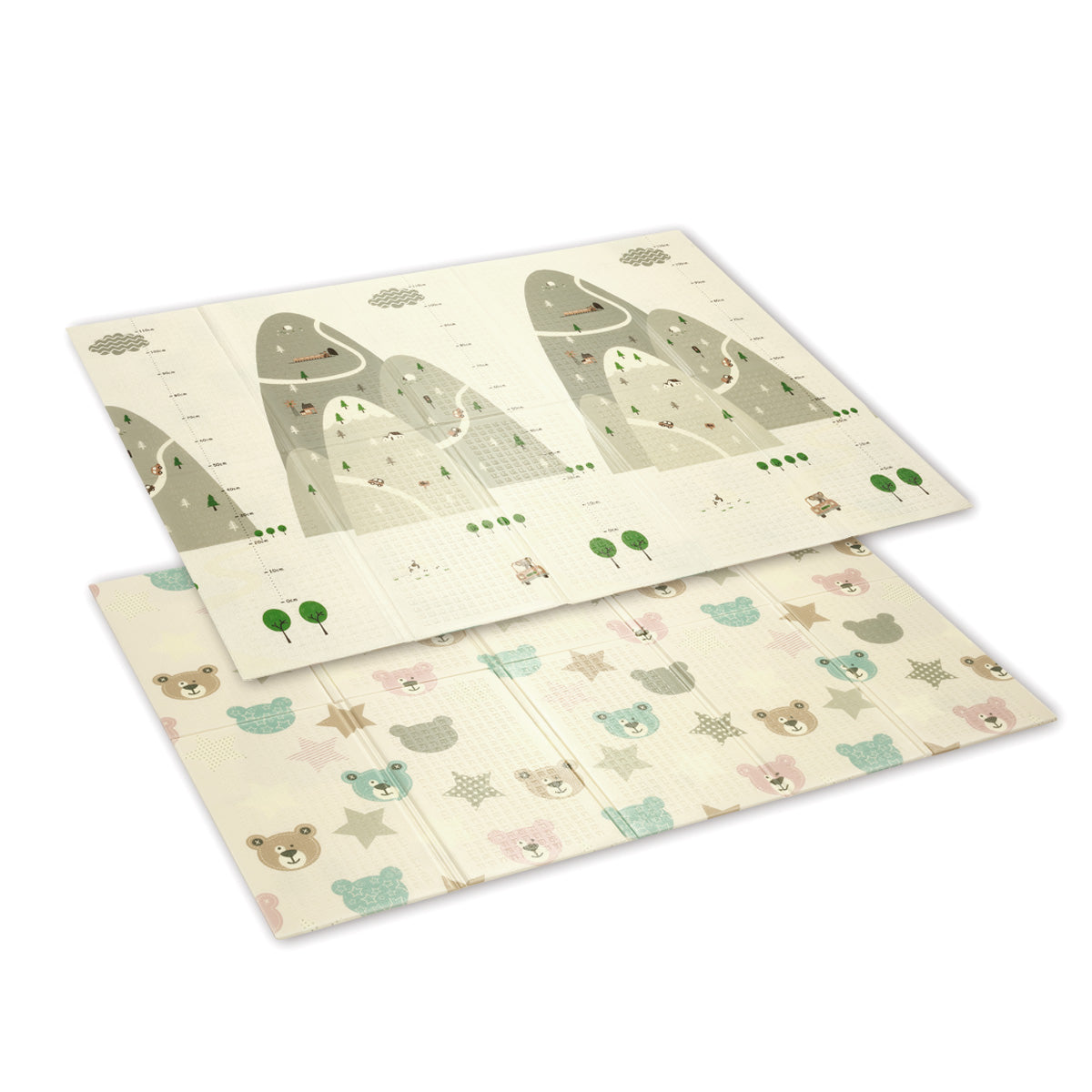 Babyono Alfombra de juegos infantil plegable 150x200 cm reversible