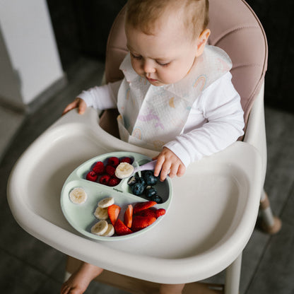 Babyono Plato de silicona con compartimentos y ventosa