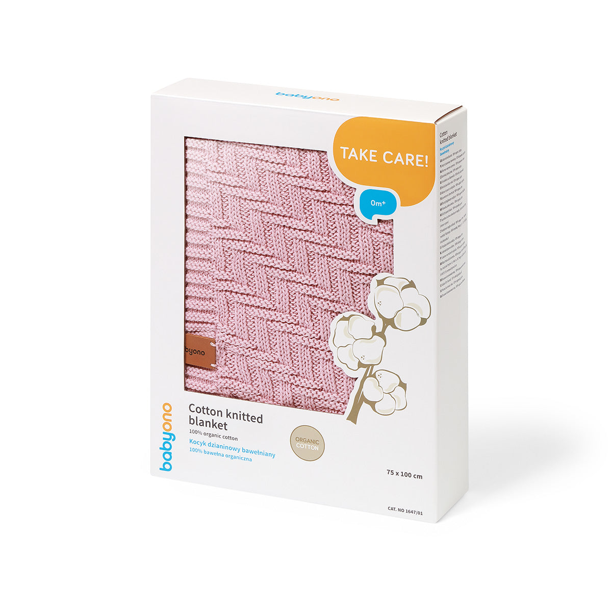 Babyono Manta de algodón orgánico para bebé 75x100 cm