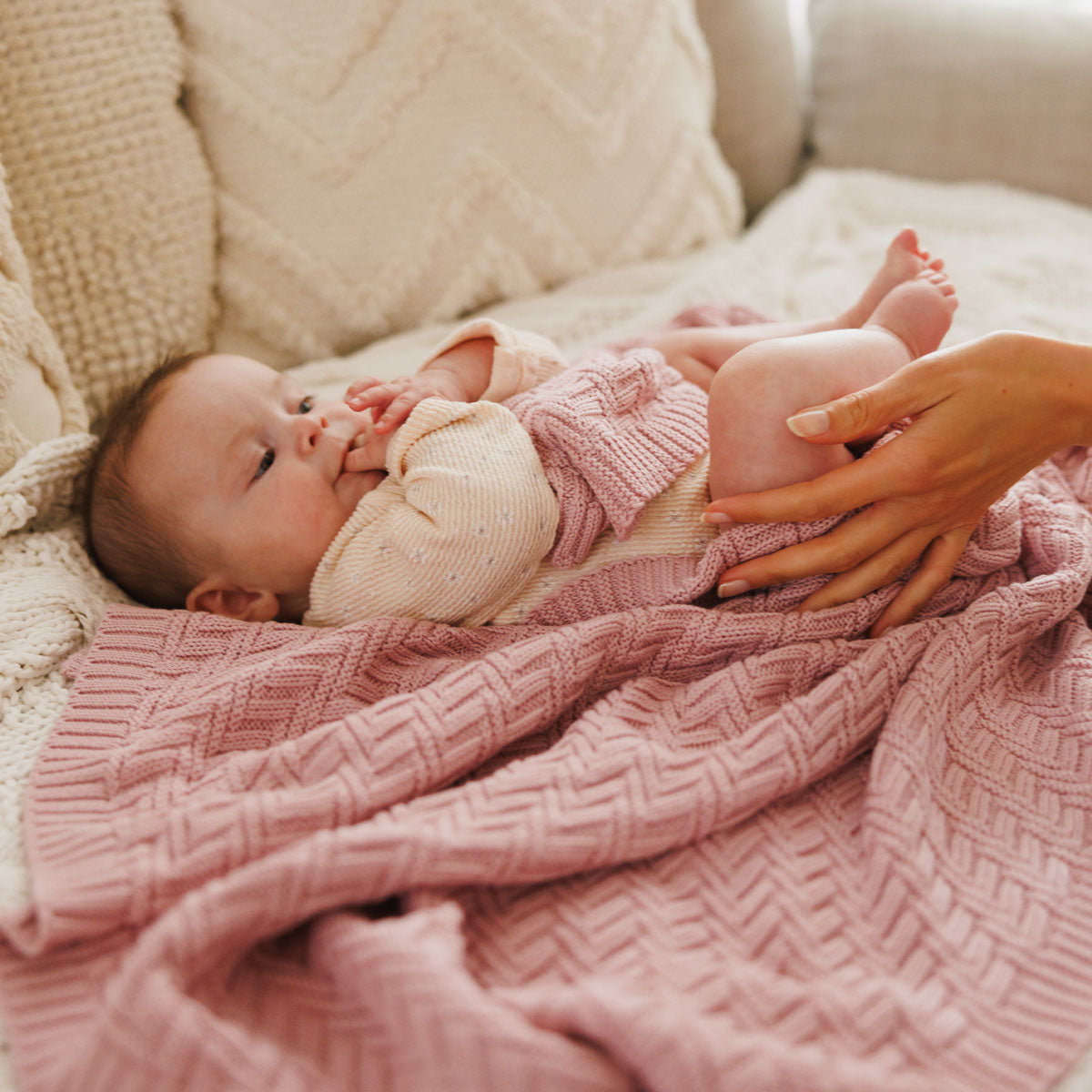 Babyono Manta de algodón orgánico para bebé 75x100 cm