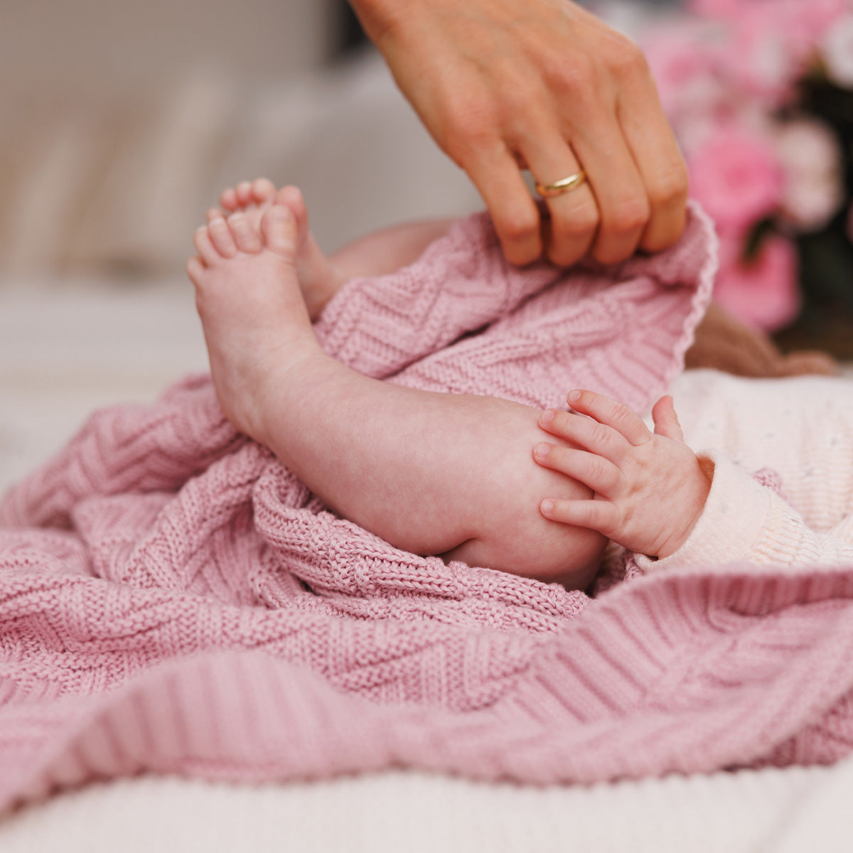 Babyono Manta de algodón orgánico para bebé 75x100 cm