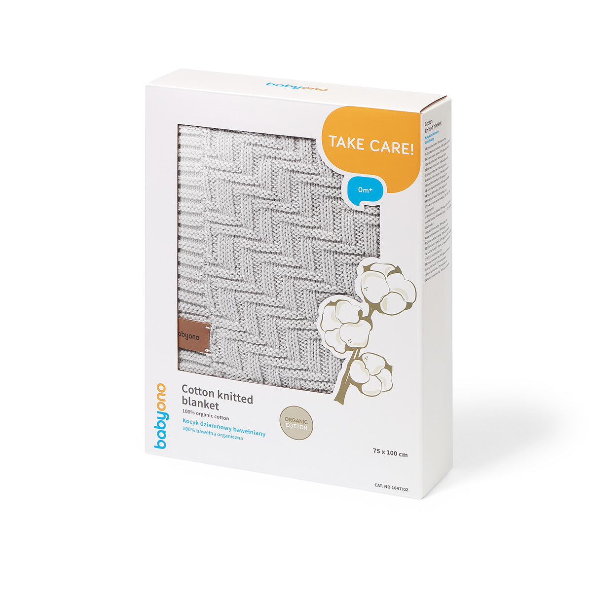 Babyono Manta de algodón orgánico para bebé 75x100 cm