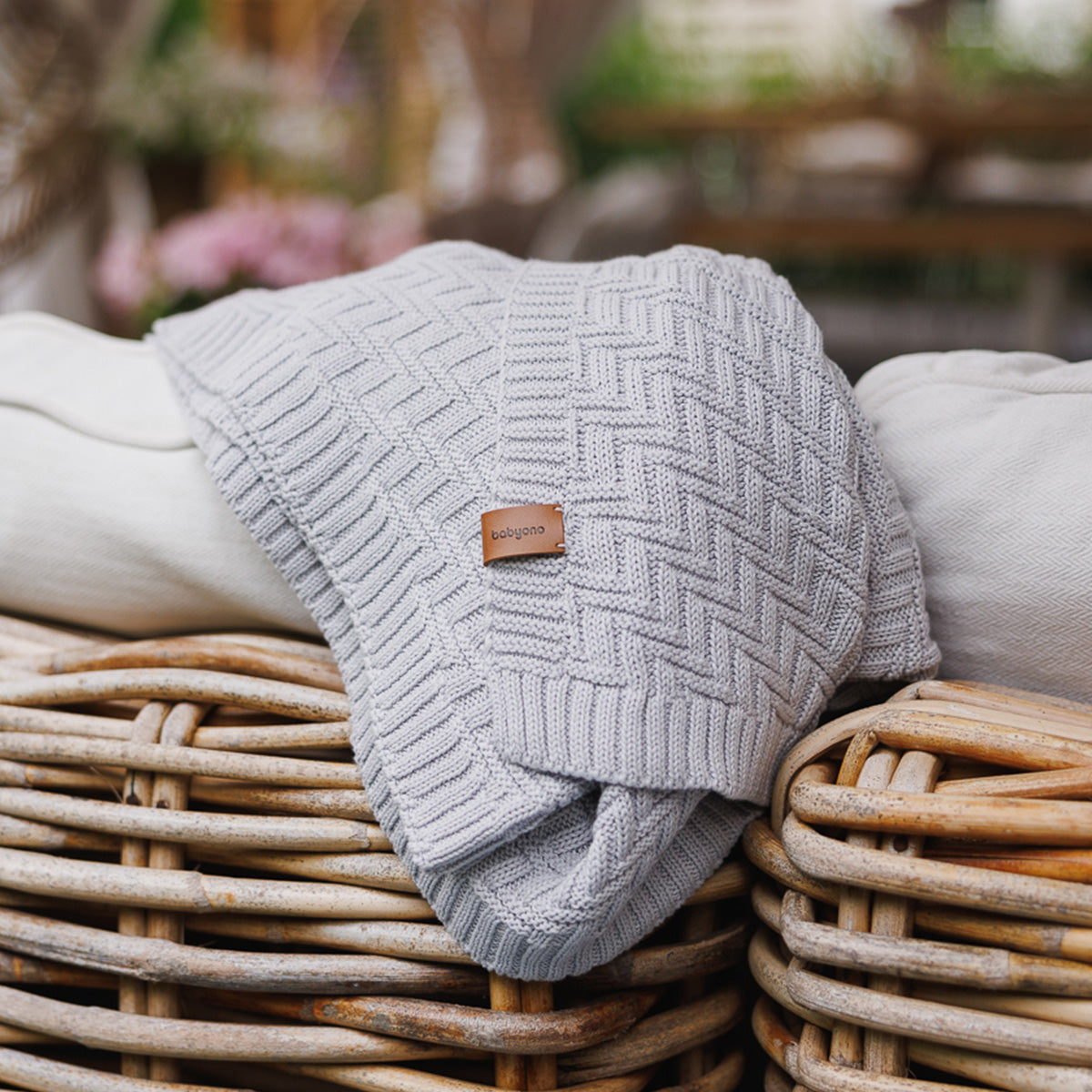 Babyono Manta de algodón orgánico para bebé 75x100 cm