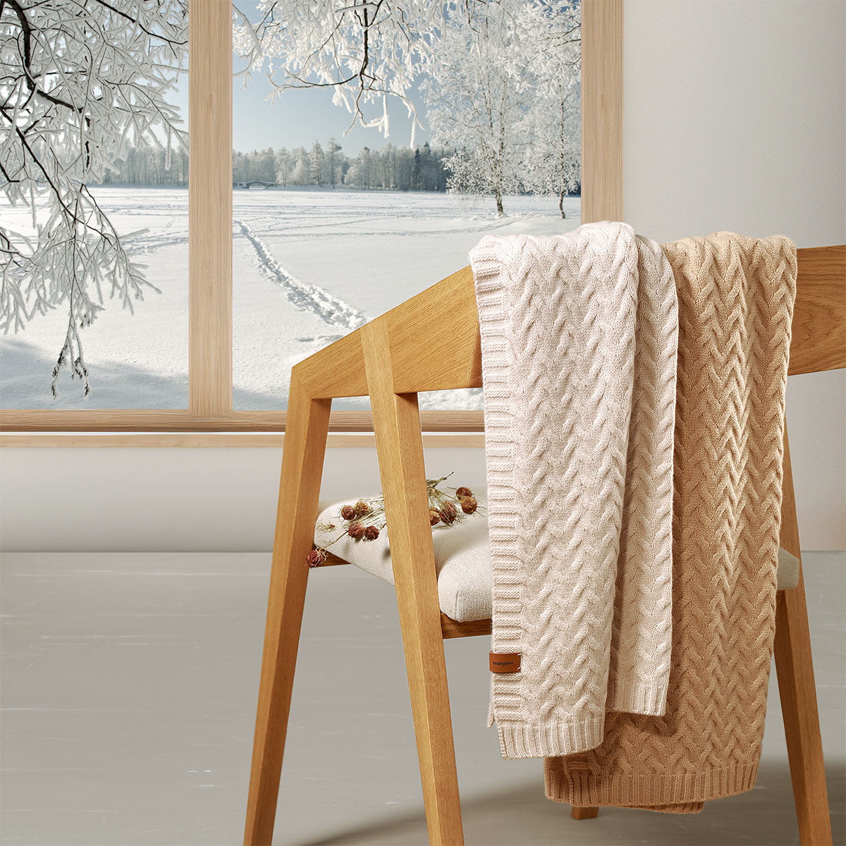 Babyono Manta de lana merino 75x100 cm