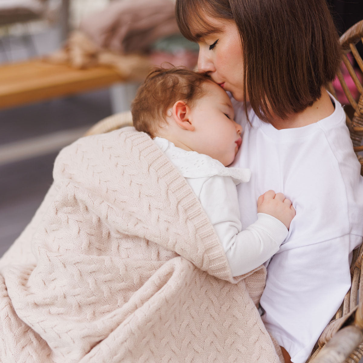 Babyono Manta de lana merino 75x100 cm