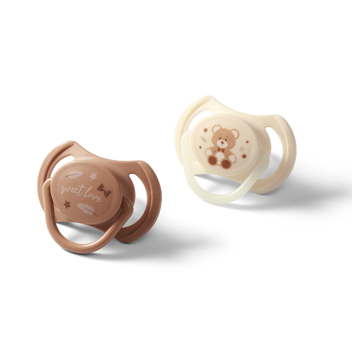 Chupetes tetina simétrica de silicona 0-6 meses Beige