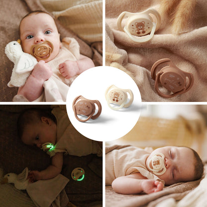 Chupetes tetina simétrica de silicona 0-6 meses Beige