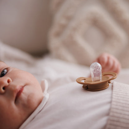 Chupetes tetina simétrica de silicona 0-6 meses Beige