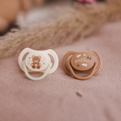 Chupetes tetina simétrica de silicona 0-6 meses Beige