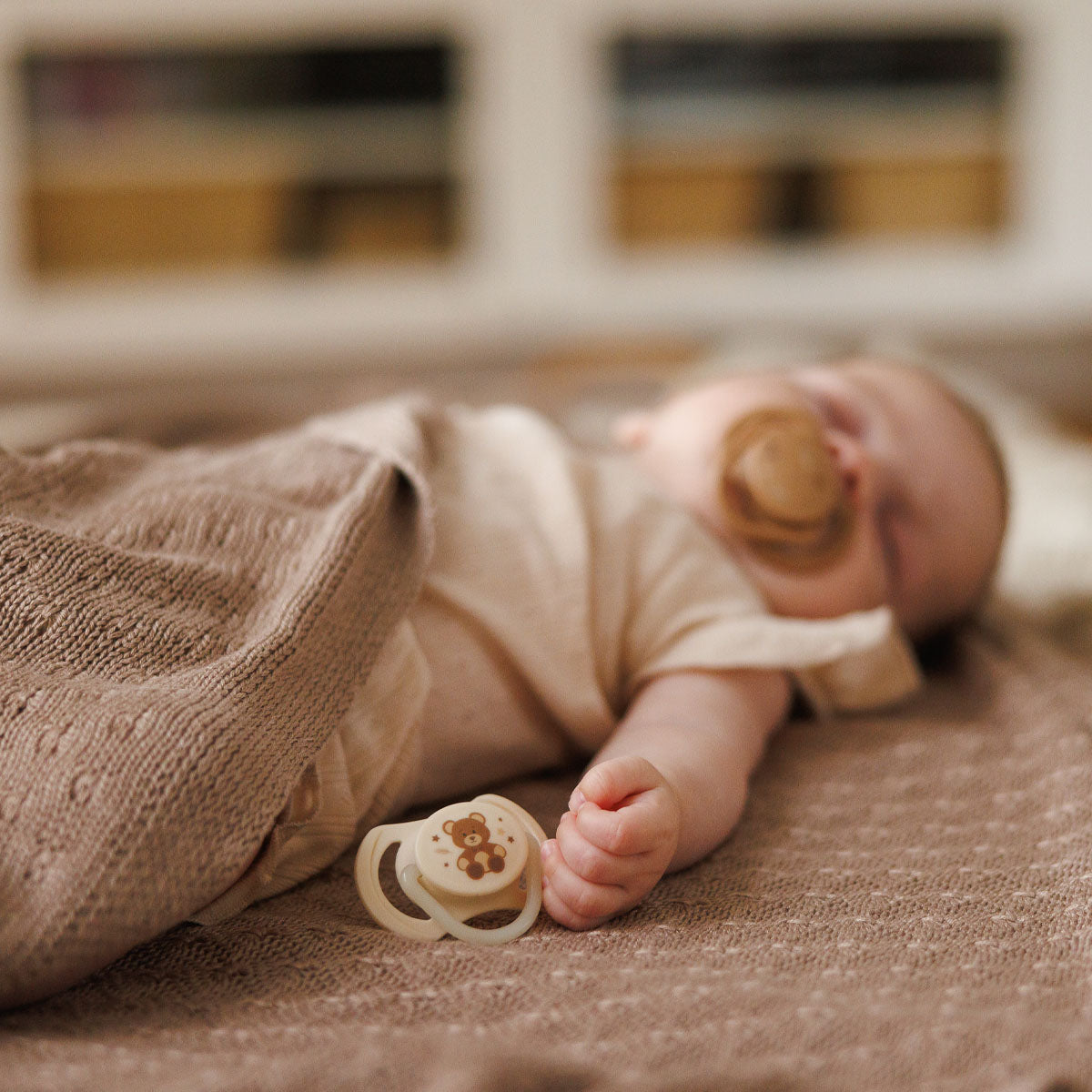 Chupetes tetina simétrica de silicona 0-6 meses Beige