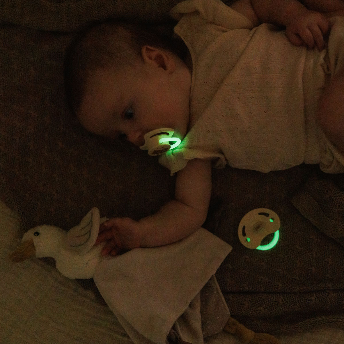 Chupetes tetina simétrica de silicona 0-6 meses Beige