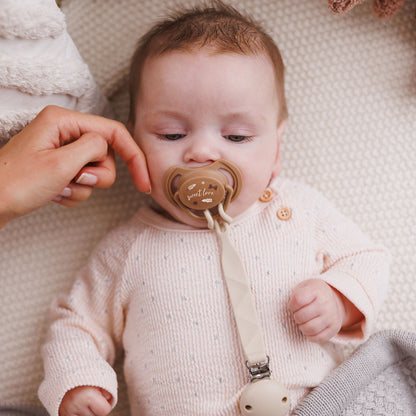 Chupetes tetina simétrica de silicona 0-6 meses Beige