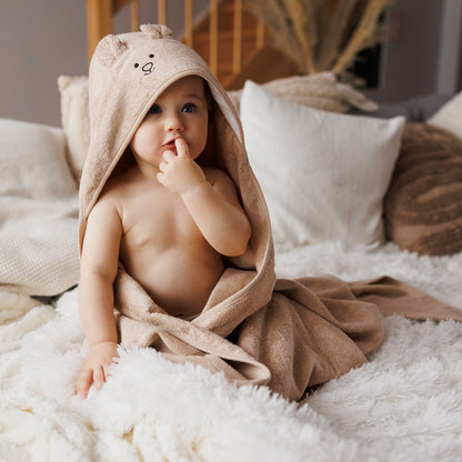 Babyono Capa de baño Bamboo XL para bebés conejito
