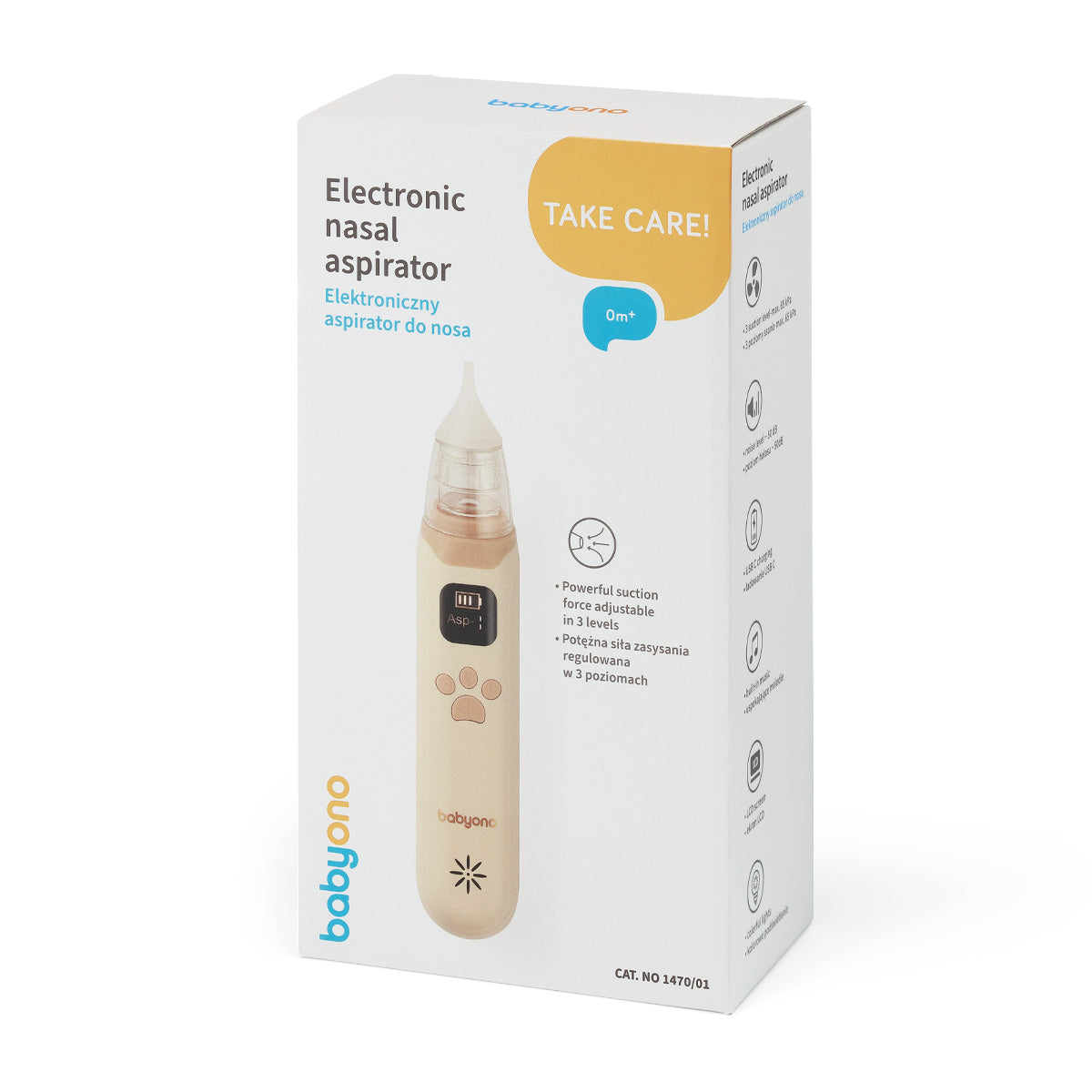 Babyono Aspirador nasal eléctrico ultrasilencioso Beige