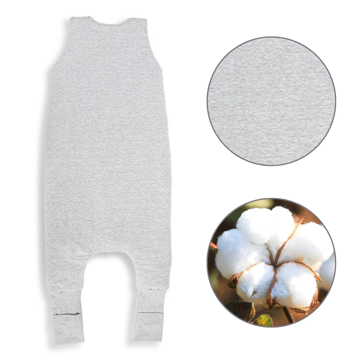 Melange Saco de dormir con pies Reversible T-M jersey algodón