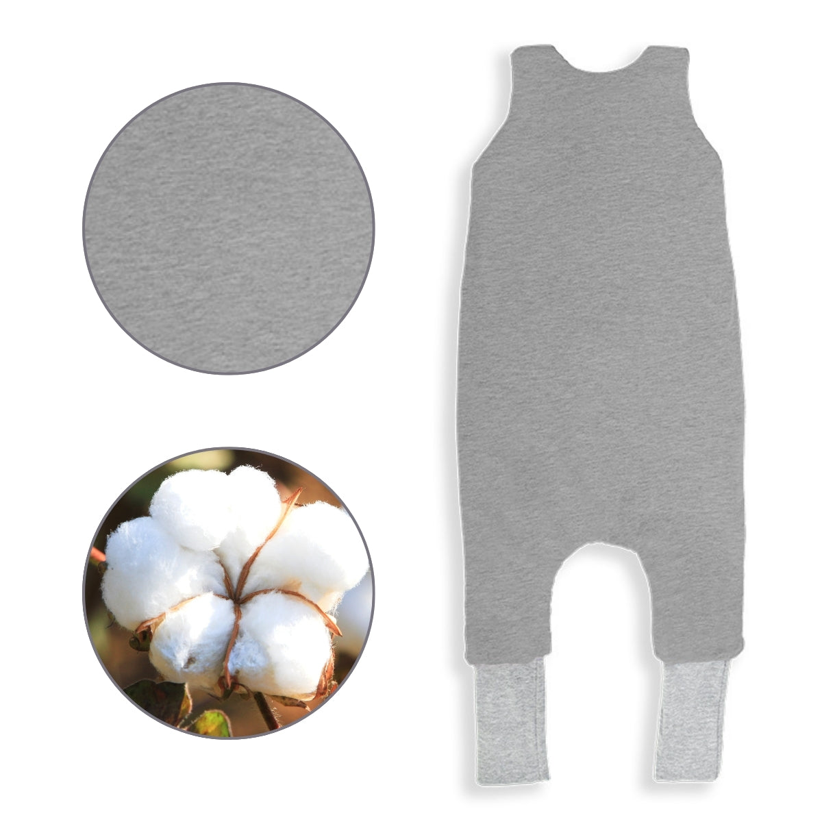 Melange Saco de dormir con pies Reversible T-M jersey algodón