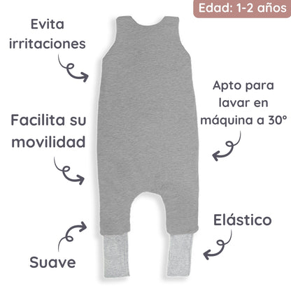 Melange Saco de dormir con pies Reversible T-M jersey algodón