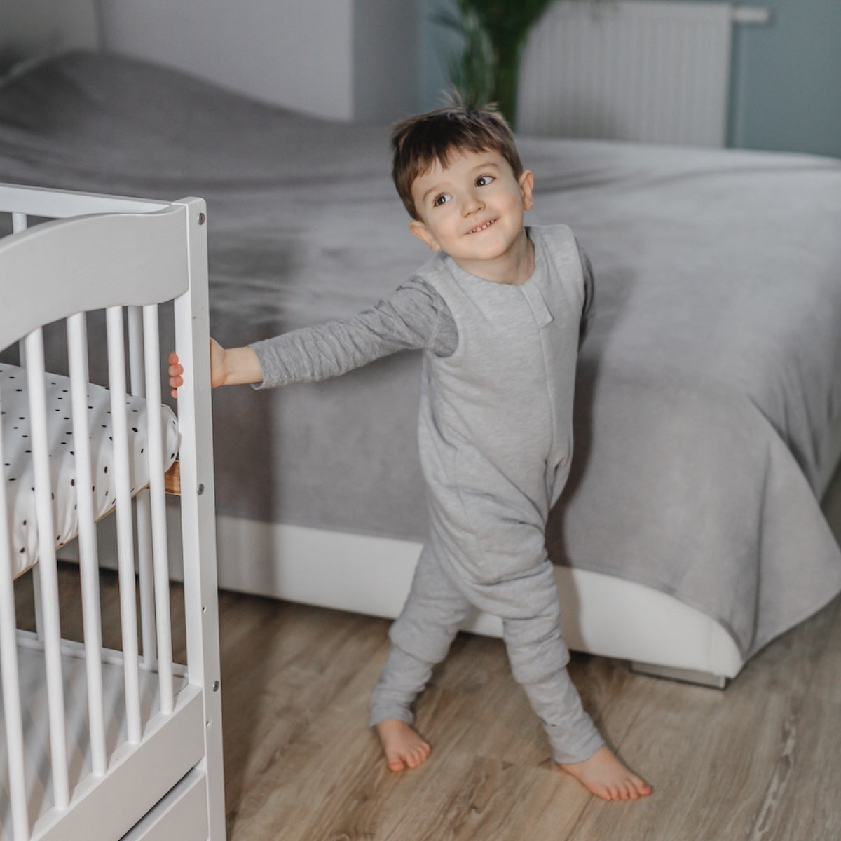 Melange Saco de dormir con pies Reversible T-M jersey algodón