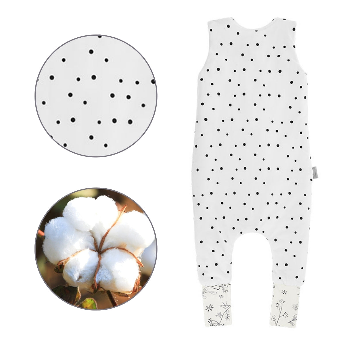 Bloom Saco de dormir con pies Reversible T-M jersey algodón