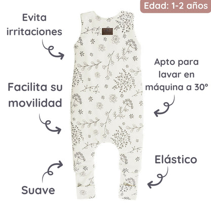 Bloom Saco de dormir con pies Reversible T-M jersey algodón