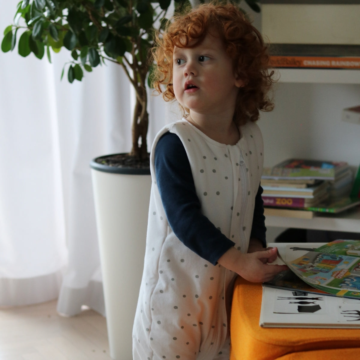 Bloom Saco de dormir con pies Reversible T-M jersey algodón