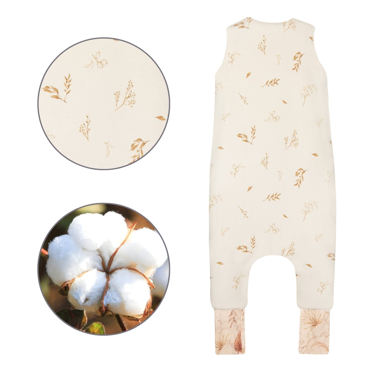 Bohemian Saco de dormir con pies Reversible T-S jersey algodón